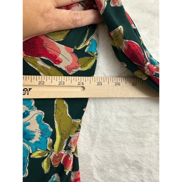 Susan Graver Floral Tunic Top XL Ruffle Sleeve Colorful - Picture 8 of 9